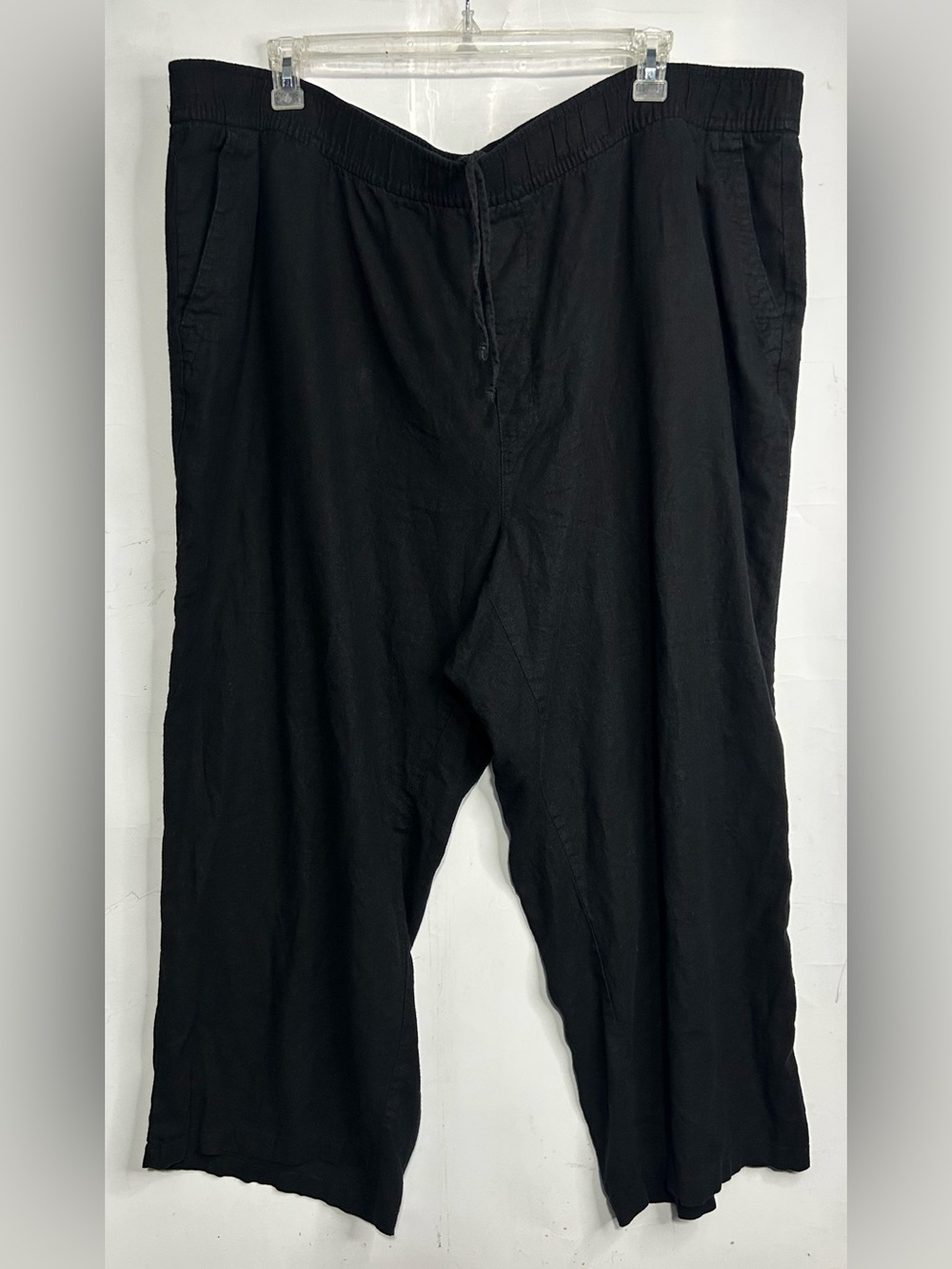 Old Navy High-Rise Wide Leg Linen Blend Black Pants 4X